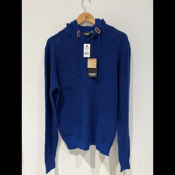 RQRD Mens Knit Sweater. Recycled Cotton Robin Egg Blue - Picture 3 of 8